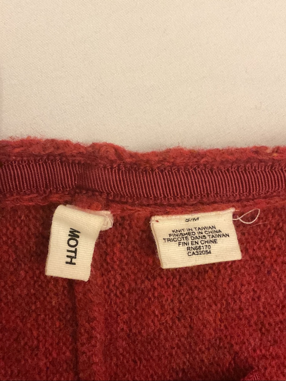 Anthropologie Moth Deep Red Rag Layered Open-Front Shrug Cape S/M - Picture 2 of 5